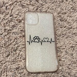 Clear Paw & Heart iPhone Case